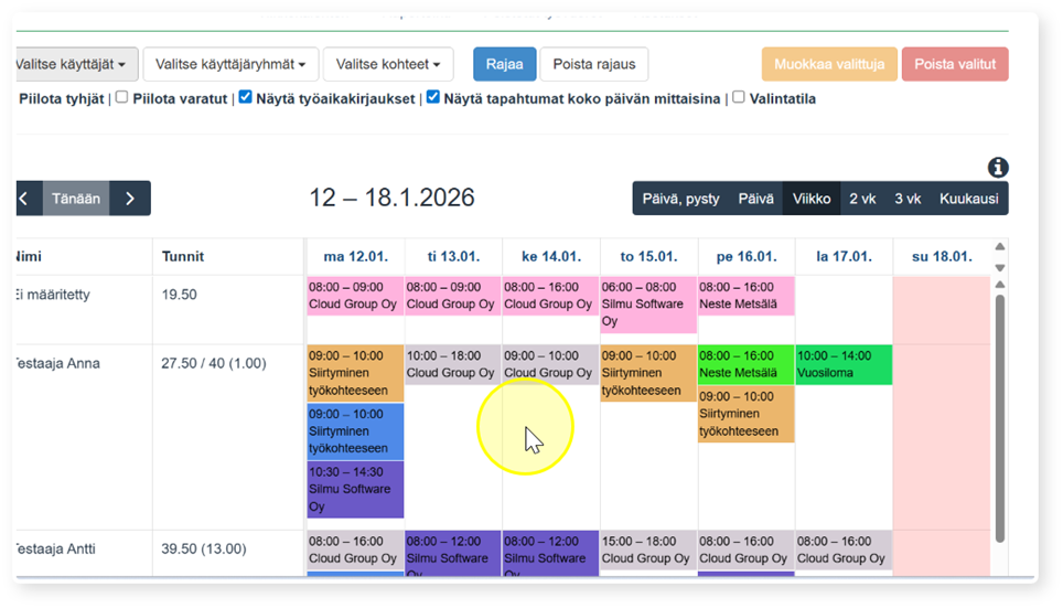 Ty vuorot Workinfo app Wiki